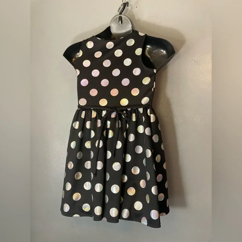 Justice Black and White Polka Dot Sundress Sleeveless
